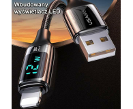 USAMS Kabel pleciony lightning 1,2m LED 2,4A srebrno-czarny - 1569026 - zdjęcie 2